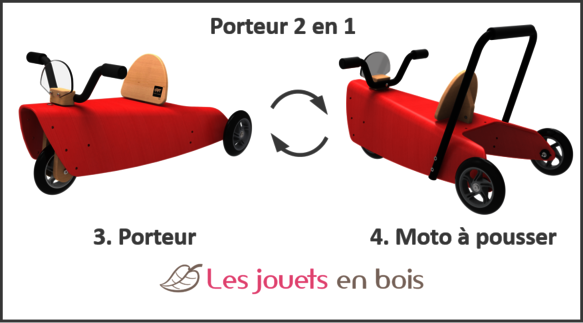 Moto Ride On 2 in 1 Red CDV-PMO-20-RG Chou Du Volant 10