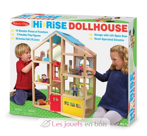 Wooden Hi-rise Dolls house M&D12462-4083 Melissa & Doug 2