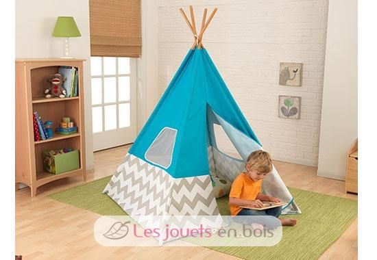 Play TeePee - Turquoise w/ Gray & White Chevron KI00223-4337 Kidkraft 4