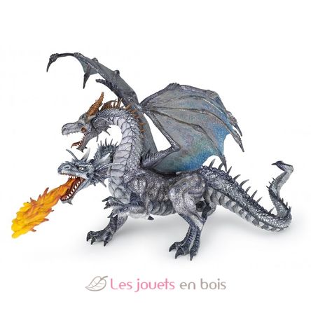 Two headed dragon silver figure PA38998-4007 Papo 1