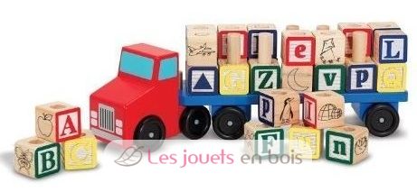 Melissa and doug alphabet blocks wooden truck clearance