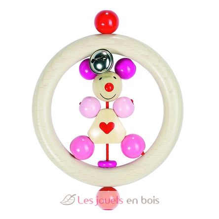 Pink mouse ring rattle HE762900-5133 Heimess 1