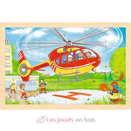 Reversible puzzle helicopter and fire engine GK57301 Goki 3