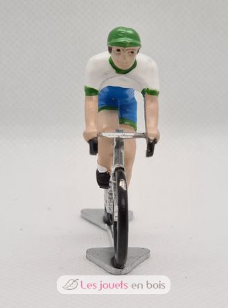 Cyclist figure R Blue green and white jersey FR-R17 Fonderie Roger 4