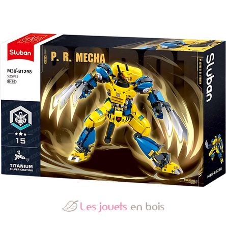 Robot Super PR Mecha yellow blue SL-M38-B1298 Sluban 1