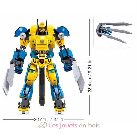 Robot Super PR Mecha yellow blue SL-M38-B1298 Sluban 3