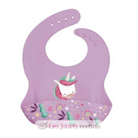 Silicone bib - Sparkly the unicorn SJ-SI0986 Sassi Junior 1