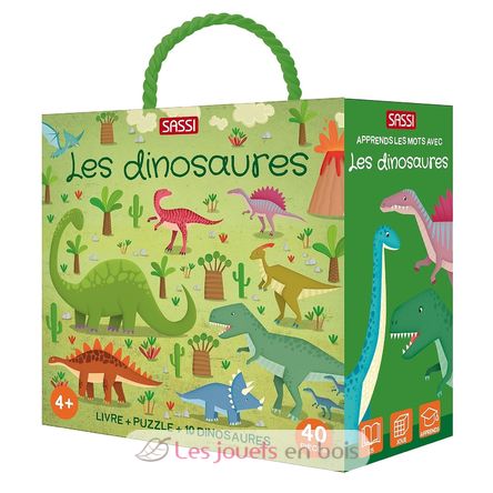 Book and Puzzle Dinosaurs SJ-307551 Sassi Junior 1