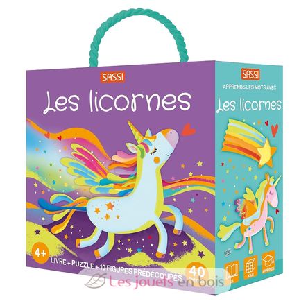 Book and Puzzle Unicorns SJ-310070 Sassi Junior 1