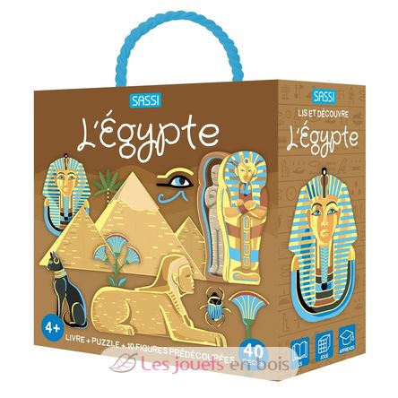 Book and Puzzle Egypt SJ-313736 Sassi Junior 1