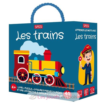 Book and Puzzle Trains SJ-329119 Sassi Junior 1