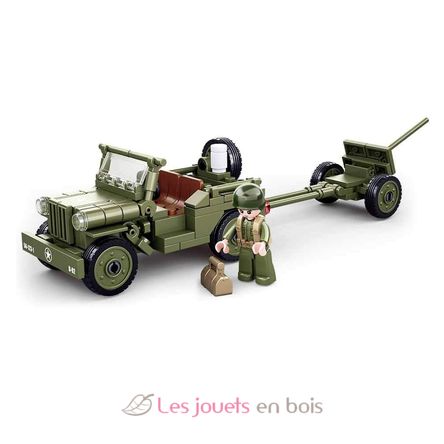 Army WWII - Allied Jeep with anti-aircraft guns SL-M38-B0853 Sluban 3
