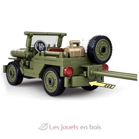 Army WWII - Allied Jeep with anti-aircraft guns SL-M38-B0853 Sluban 5