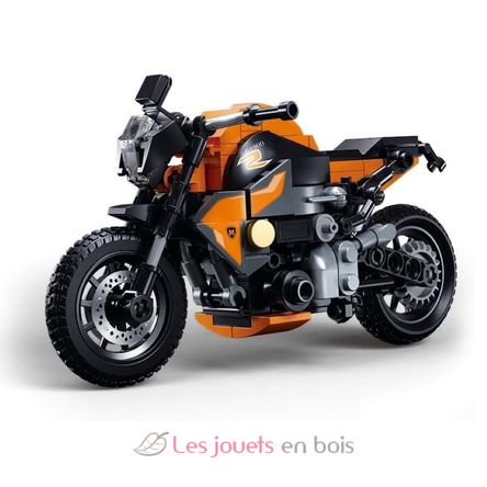 Model Bricks - Orange motorcycle SL-M38-B1130 Sluban 2