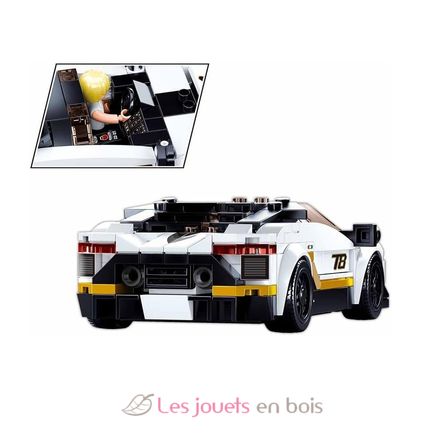 Model Bricks - Italian super car white SL-M38-B0957 Sluban 4