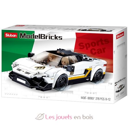 Model Bricks - Italian super car white SL-M38-B0957 Sluban 1