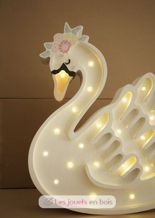 Little Lights Swan Lamp Lake Flower White LL050-001 Little Lights 2