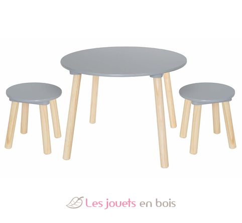 Table and 2 stools grey JAB-H13221 JaBaDaBaDo 1