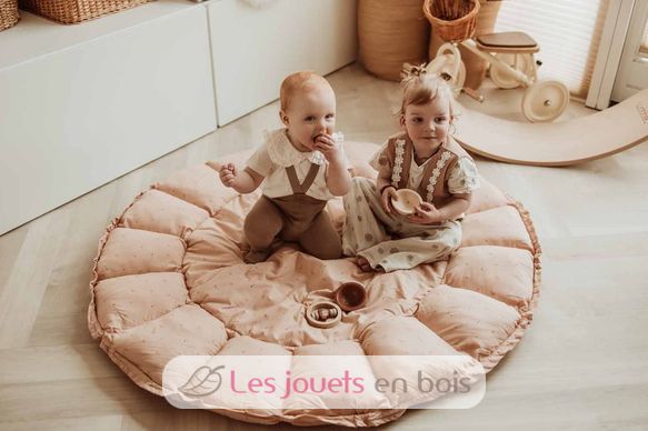 Tapis de jeu / nid de bébé 3 en 1 Organic Bloom Dusty Blue - Made in Bébé