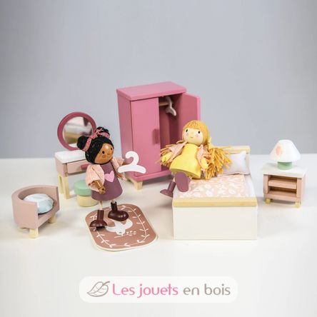 Bedroom furniture for dolls house TL8152 Tender Leaf Toys 6