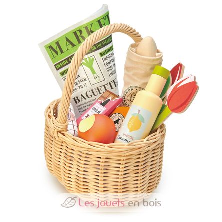 Wicker Shopping Basket TL8286 Tender Leaf Toys 1