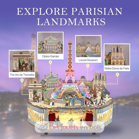 3D Puzzle Music Box Romantic Paris T-TQ036 Tonecheer 4