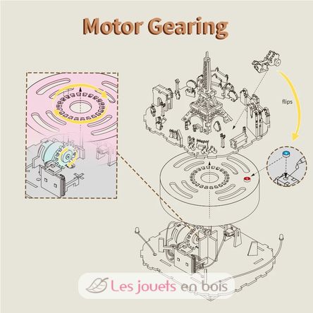 3D Puzzle Music Box Romantic Paris T-TQ036 Tonecheer 8