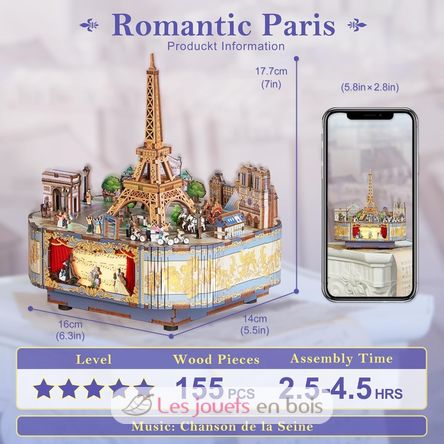 3D Puzzle Music Box Romantic Paris T-TQ036 Tonecheer 5
