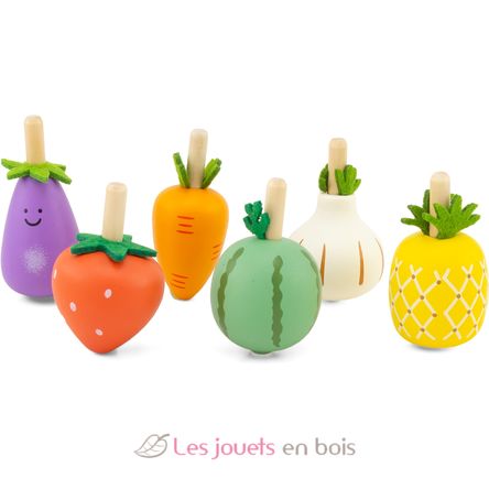 Fruit and vegetable spinning tops 6 pcs UL24154 Ulysse 1
