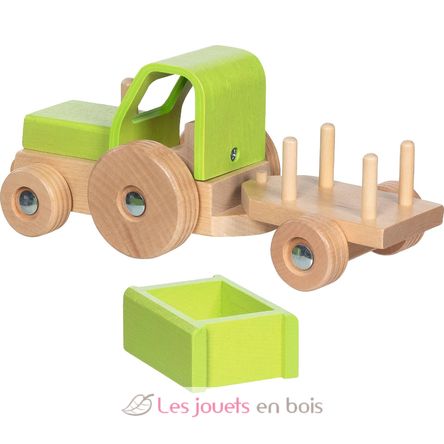 Tractor with trailor green GK55838 Goki 3
