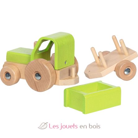 Tractor with trailor green GK55838 Goki 6