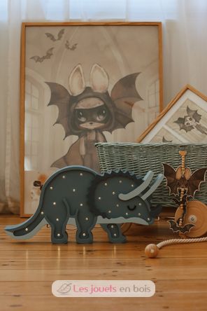 Little Lights Triceratops Lamp Jurassic Navy LL049-360 Little Lights 6