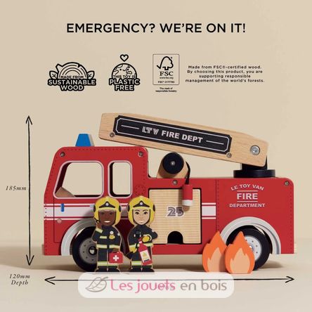 Wooden Fire Engine TV427 Le Toy Van 5