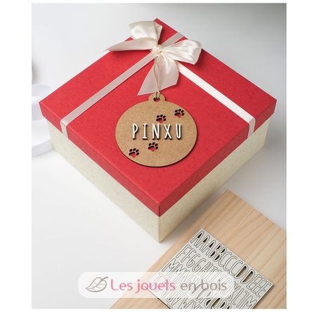 Customizable Dog Christmas Decoration in wood VI-BN20 Vintiun 3