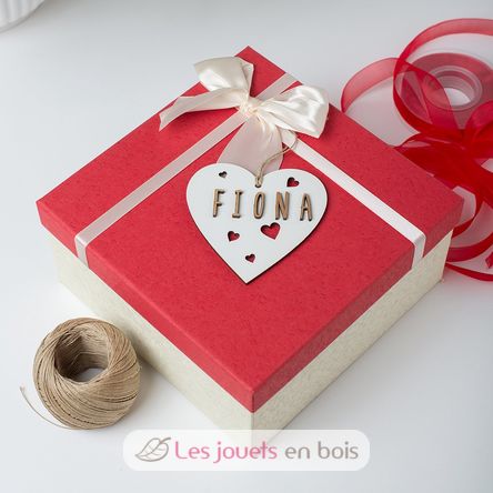 Customizable Heart Christmas Decoration white wood VI-CR11 Vintiun 3