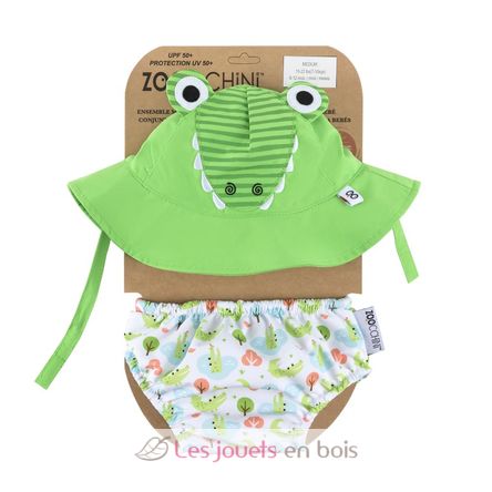 Crocodile swimsuit and hat set 12-24M EFK-122-010-021 Zoocchini 1