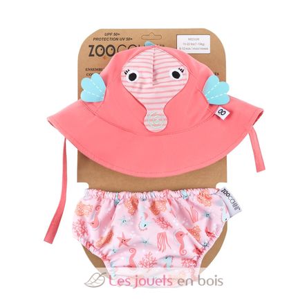 Seahorse swimsuit and hat set 6-12M EFK-122-010-023 Zoocchini 1