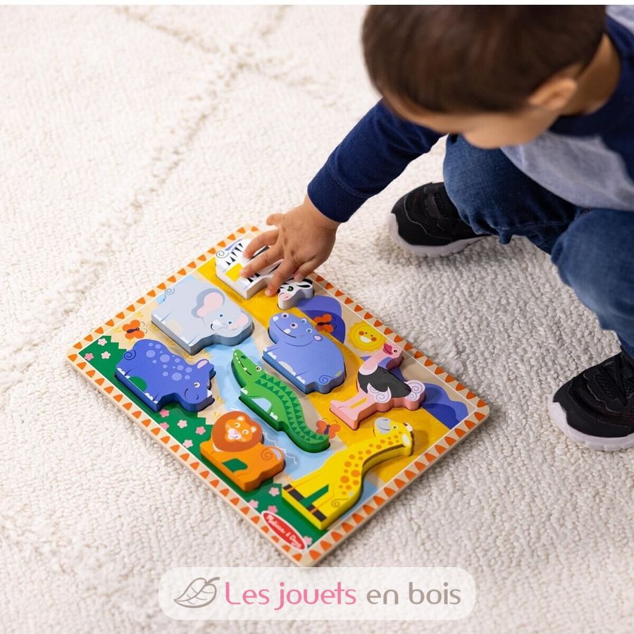 Safari Animals Chunky Puzzle - Melissa and Doug - Wooden Puzzle