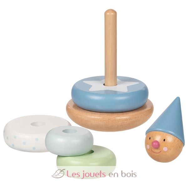 Stacking Tumbling Man Aqua Goki Wooden Stacking Toy