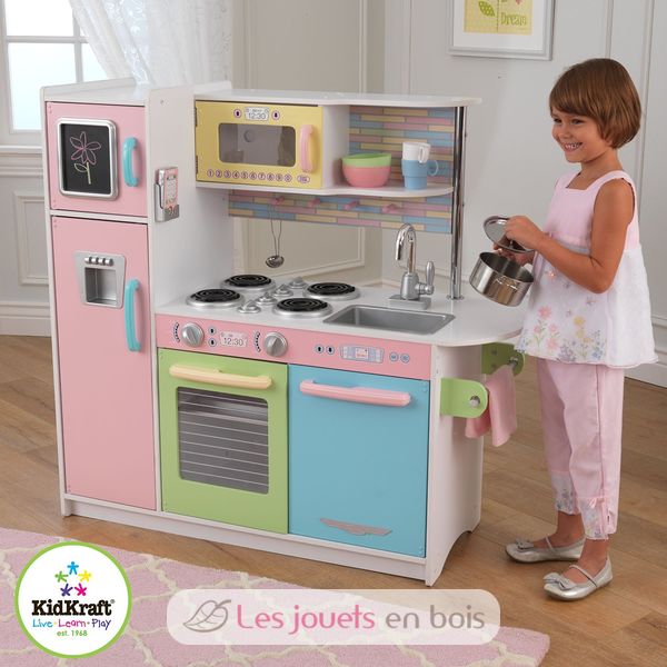 Kidkraft 53257 Uptown Pastel Kitchen A Wooden For Kids Cuisine Uptown Pastel Kidkraft 53257