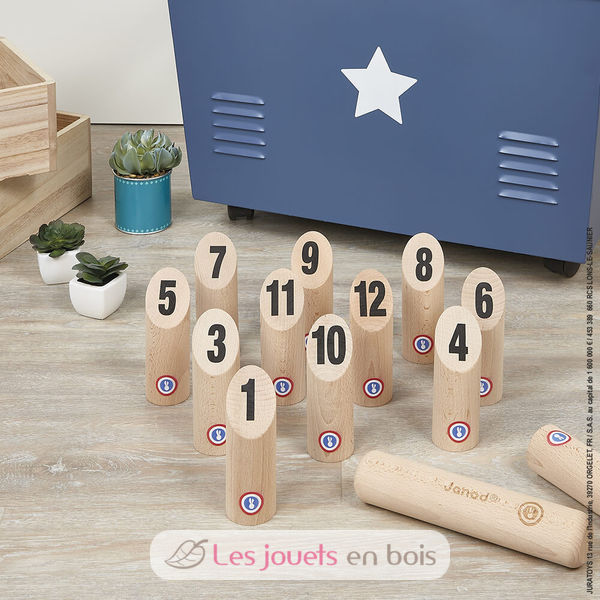 Wooden Jura Skittles Janod J Finnish Bowling Made In France