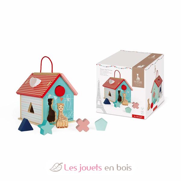 Shape Sorting House Sophie The Giraffe Janod J Wooden Sorting Box