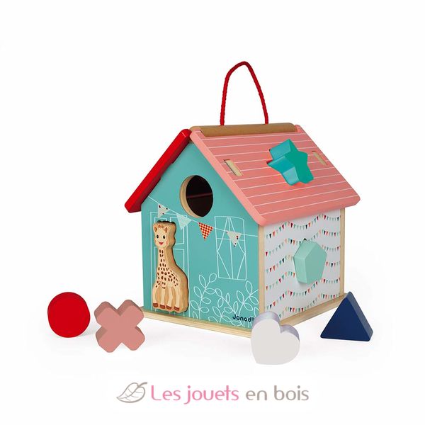 Shape Sorting House Sophie The Giraffe Janod J Wooden Sorting Box