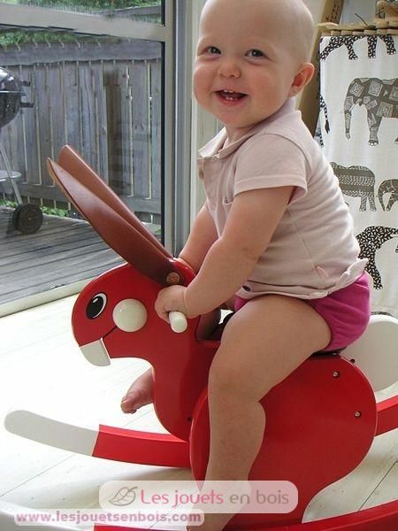 What a gift. The rabbit red rocker, wood, and modern design. Designer ...
