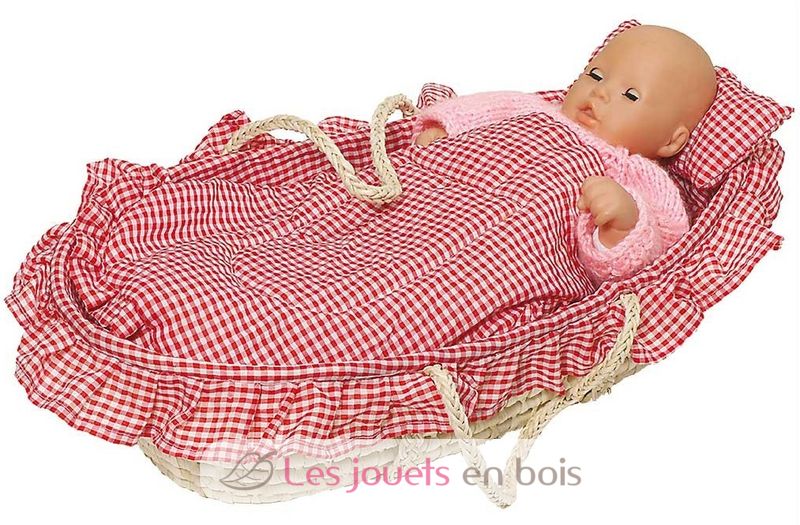 with bedding Goki 15252, a cradle for dolls